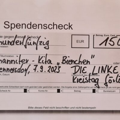 Spendenscheck-Kita-Bienchen-400x400